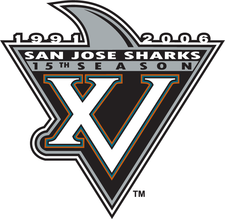 San Jose Sharks 2006 Anniversary Logo iron on transfers for T-shirts
